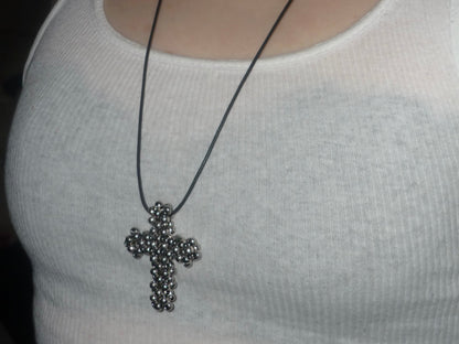 Silver Cross Necklace - Large