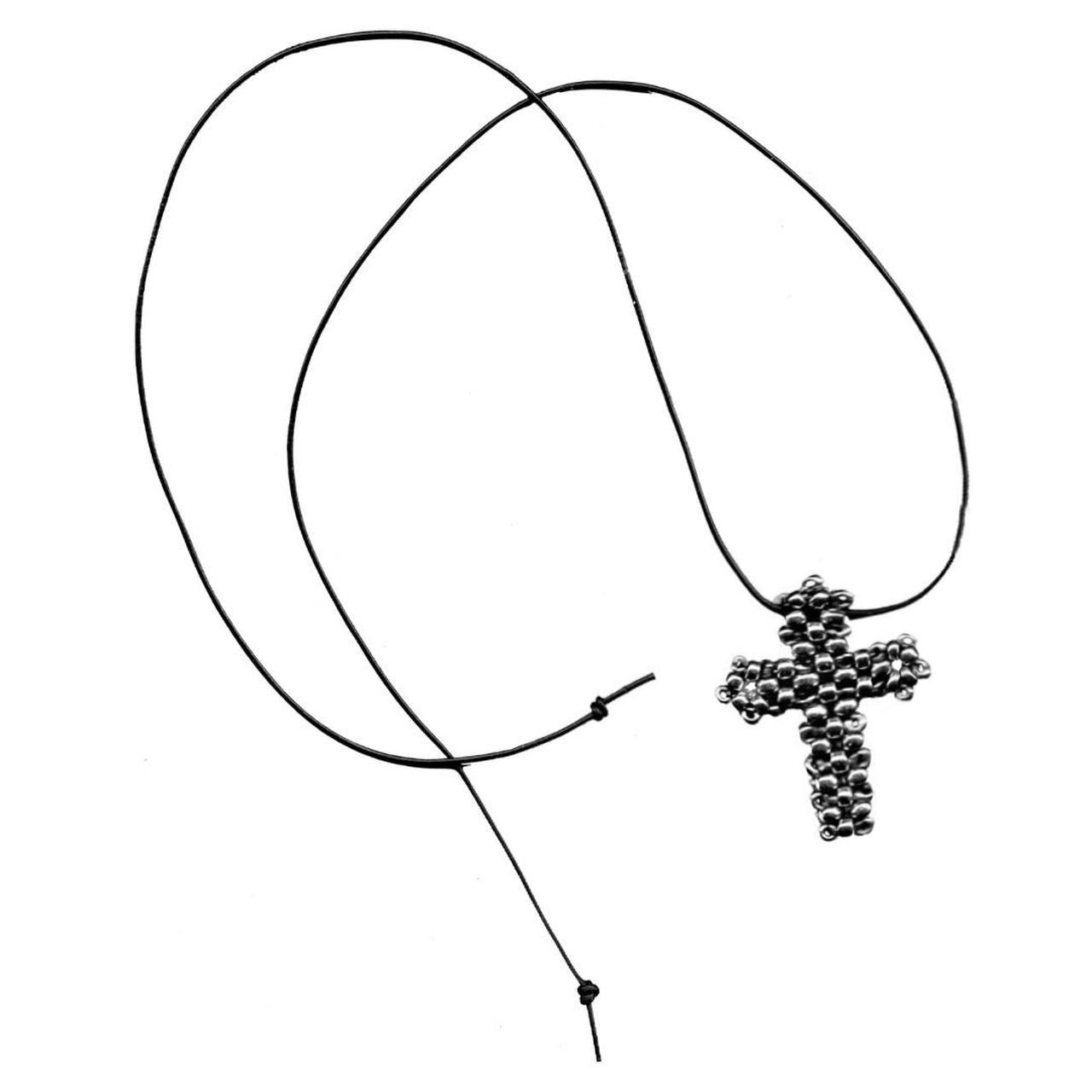Silver Cross Necklace - Large